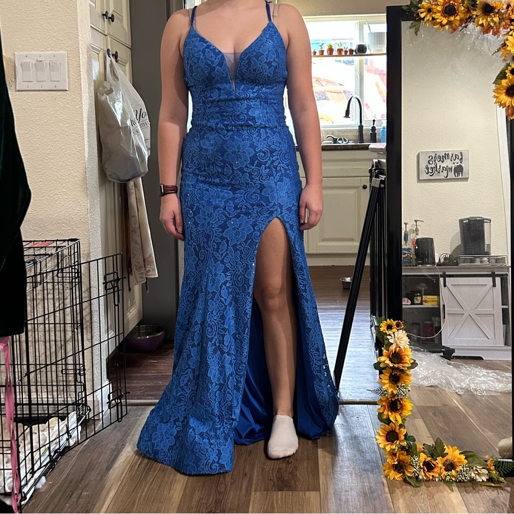 Blue Sherri Hill Prom Dress